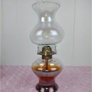 Hurricane oil lamps, 2tone glass, Red & clear , hurricane shade, Federal, Eagle